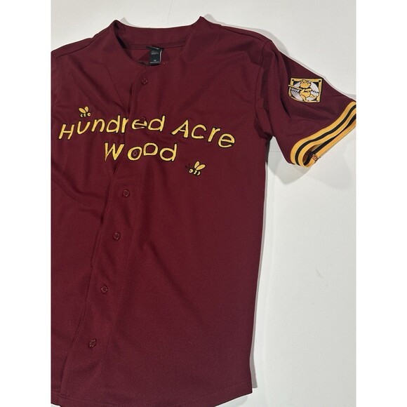 Walt Disney Winnie The Pooh Baseball Jersey XS Red Hundred Acre Wood Embroidered - Picture 6 of 11
